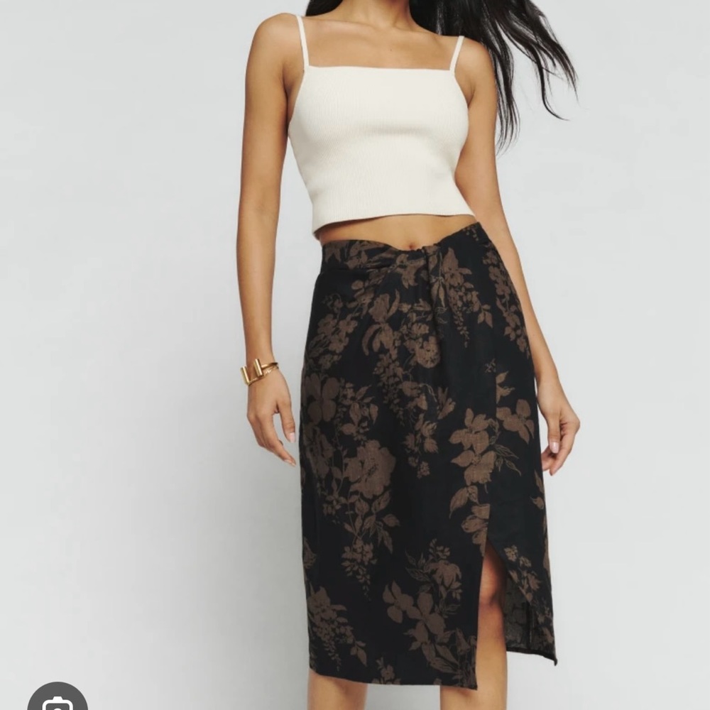 Reformation Hazel Linen Skirt